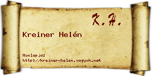 Kreiner Helén névjegykártya